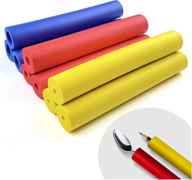 lyforx 9pcs Foam Grip Tubing Adaptive Utensils Grip Tubing, Built up Grip Aid for Utensils, Tools and Pens for Elderly, Arthritic, Handicapped - Image 1